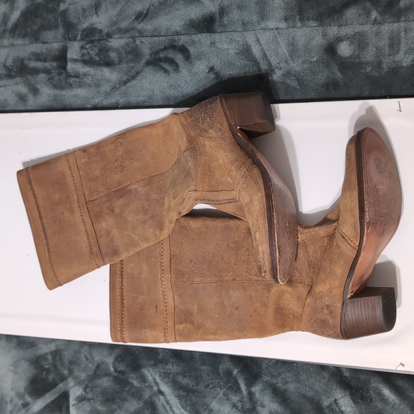 Frye Jane Stitch Oiled Suede Leather Boots Distressed Women’s Size 8.5 - Picture 3 of 6